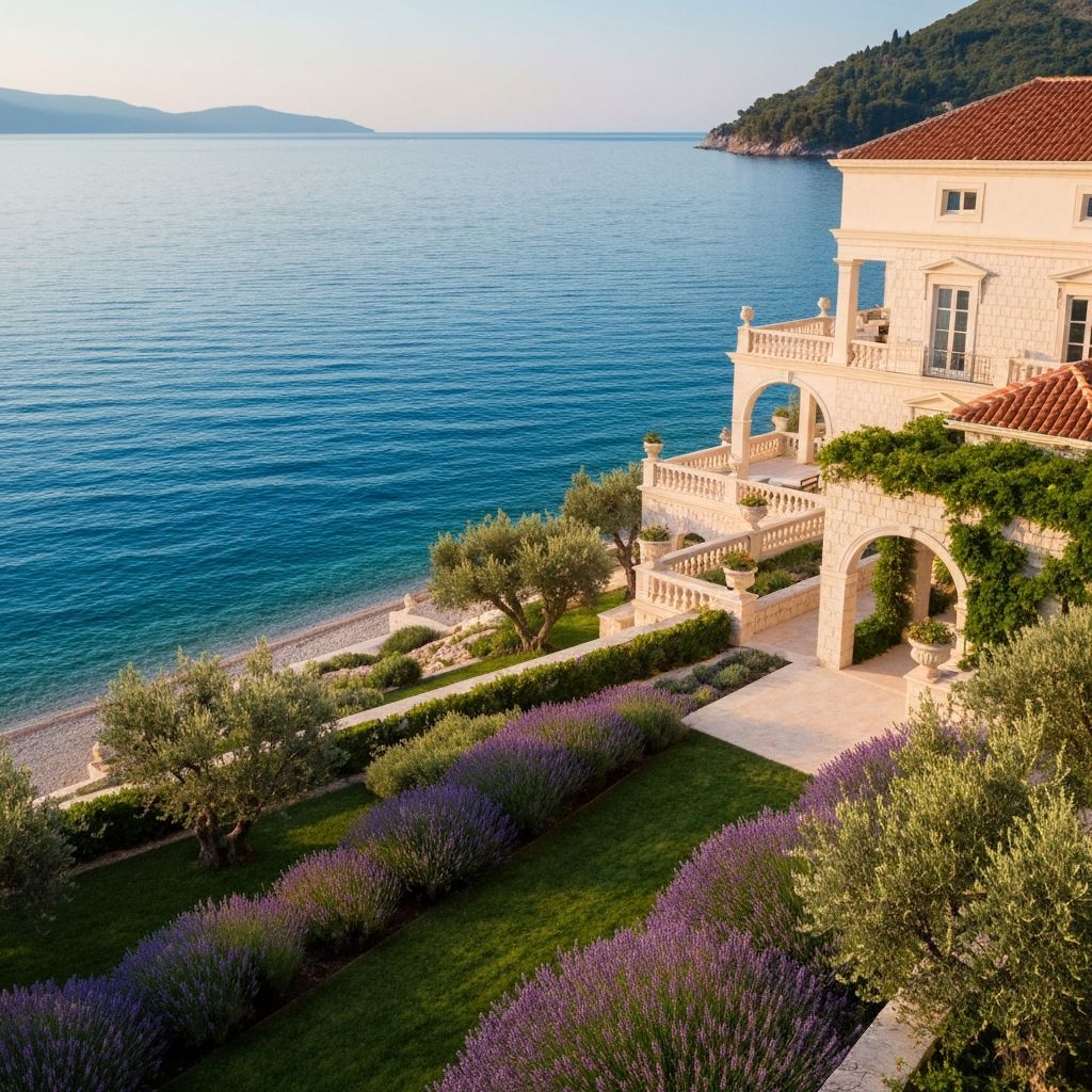 Bay house with terrace — Dobrota, Kotor